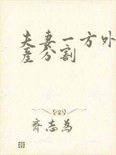 夫妻一方外遇财产分割