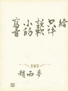 写小说只给自己看的软件