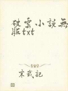 破云小说无删减版txt