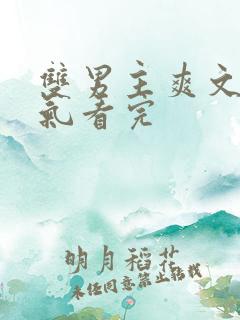 双男主爽文一口气看完