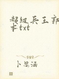 超级兵王郭璞全本txt