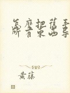 怎么把旧手机的所有东西导入新手机oppo