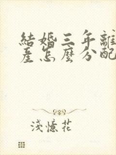 结婚三年离婚财产怎么分配