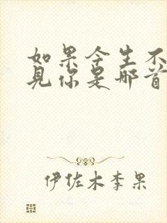 如果今生不曾遇见你是哪首歌的歌词