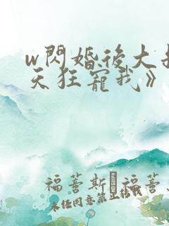 w闪婚后大叔每天狂宠我》小说