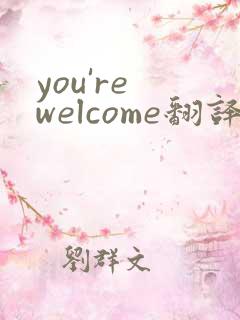 you're welcome翻译成中文