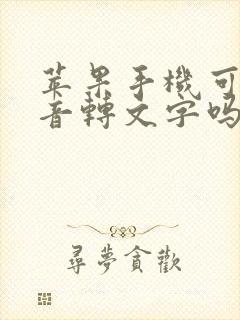 苹果手机可以语音转文字吗