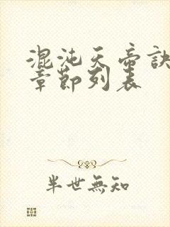 混沌天帝诀最新章节列表