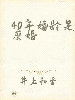 40年婚龄是什么婚