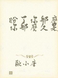 盼了你那么久等你那么久是什么歌