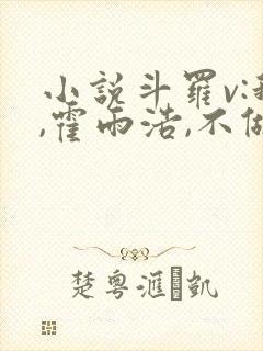 小说斗罗v:我,霍雨浩,不做小丑