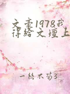 文豪1978我得给文坛上堂课笔趣阁