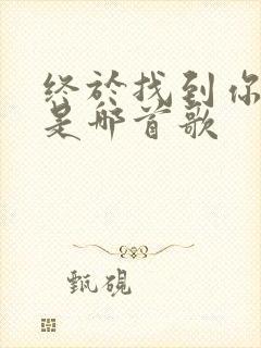 终于找到你歌词是哪首歌