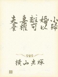 夫妻离婚小孩抚养权可以归双方吗