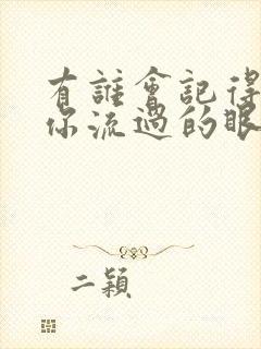 有谁会记得我为你流过的眼泪 求歌名