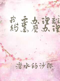 我要办理离婚预约怎么办理