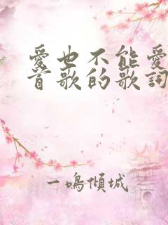 爱也不能爱是哪首歌的歌词