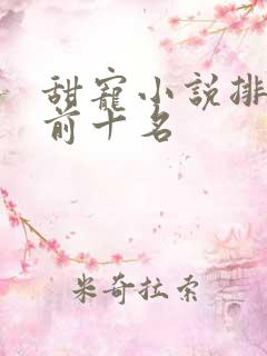 甜宠小说排行榜前十名