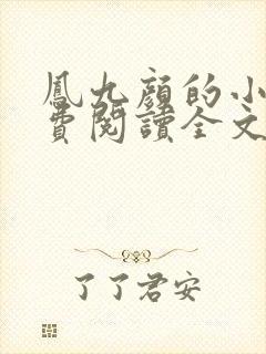 凤九颜的小说免费阅读全文无弹窗