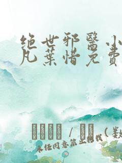 绝世邪医小说林凡叶惜免费阅读全文