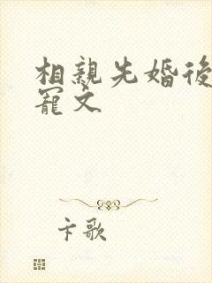 相亲先婚后爱甜宠文