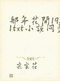 那年花开1981txt小说网盘