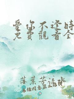 爱你不逢时短剧免费观看全集高清