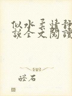 似水柔情静婷小说全文阅读