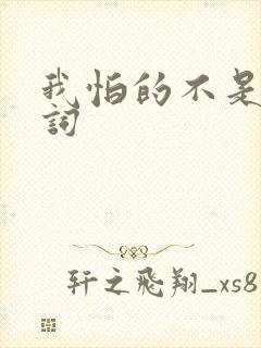 我怕的不是苦歌词