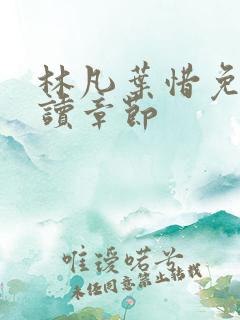 林凡叶惜免费阅读章节