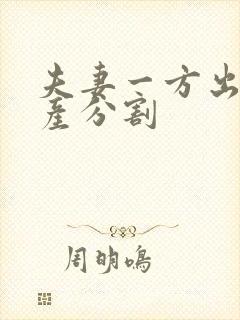 夫妻一方出轨财产分割