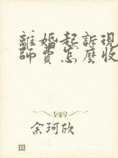 离婚起诉现在律师费怎么收费的