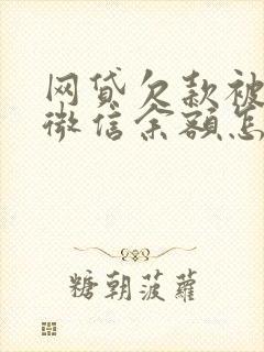 网贷欠款被冻结微信余额怎么解冻