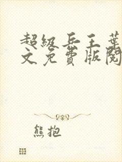 超级兵王叶谦全文免费版阅读