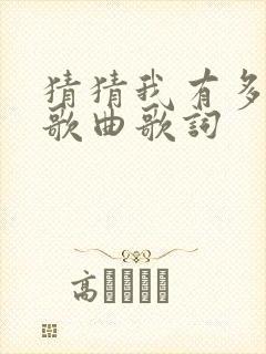 猜猜我有多爱你歌曲歌词