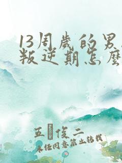 13周岁的男孩叛逆期怎么办