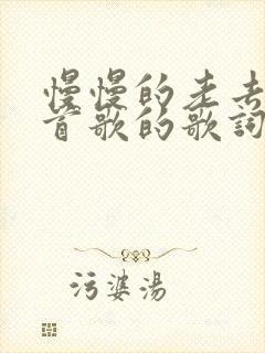 慢慢的老去是哪首歌的歌词