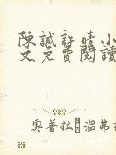 陈诚许晴小说全文免费阅读最新章节