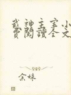 武神主宰小说免费阅读全文免费