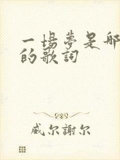 一场梦是哪首歌的歌词