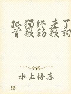 孤独终老了是哪首歌的歌词