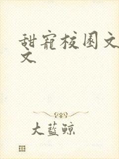 甜宠校园文 宠文