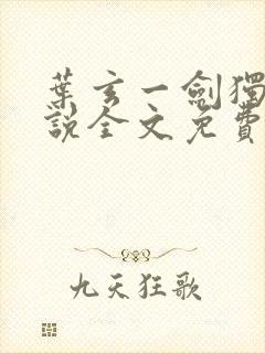 叶玄一剑独尊小说全文免费阅读