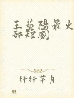 王艺阳最火的三部短剧