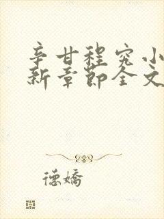 辛甘程究小说最新章节全文免费阅读