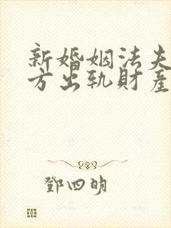 新婚姻法夫妻一方出轨财产怎么分割