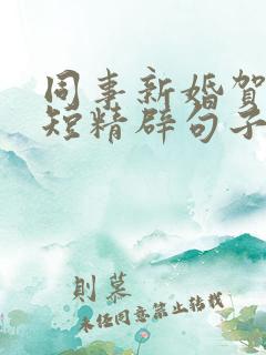 同事新婚贺词简短精辟句子