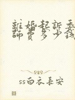 离婚起诉委托律师费多少钱