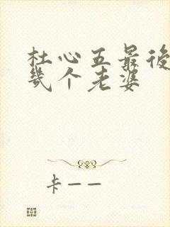 杜心五最后娶了几个老婆