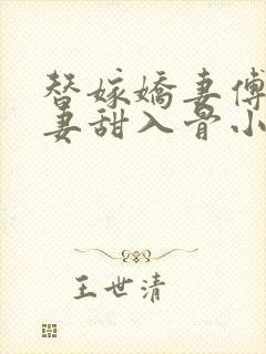 替嫁娇妻傅爷宠妻甜入骨小说